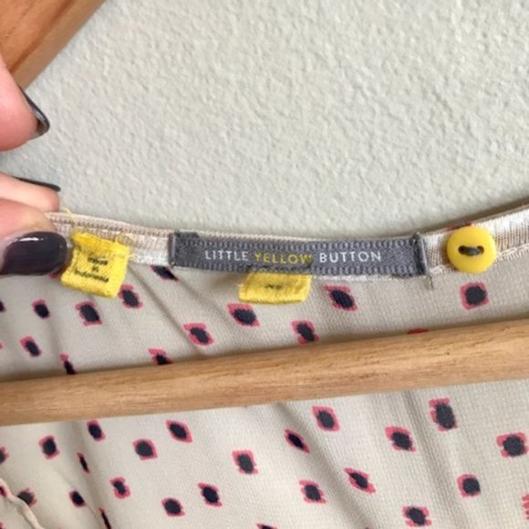 Anthro Little Yellow Button Daystripe Tee, Size XS - Picture 7 of 13